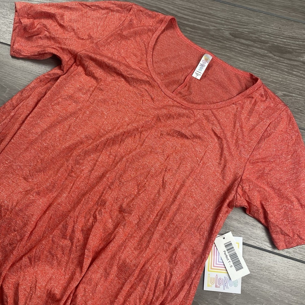 Lularoe Women's Rayon Blend Perfect T Shirt Red Orange Small New
